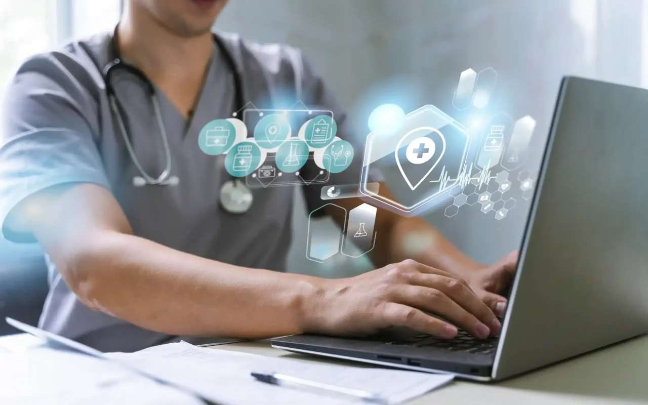 medical-banner-with-doctor-working-laptop